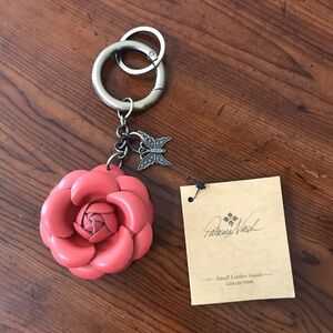 NWT Patricia Nash Coral Flower With Butterfly Charm Key Holder 🌸🦋